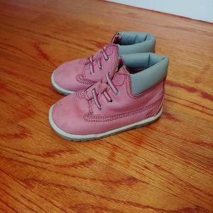 Timberland Crib Bootie Shoes Infants Girls Size 4 Pink 6684R